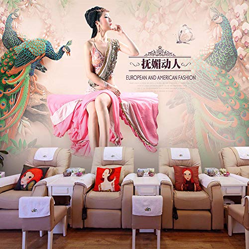 XHXI 5D Pink Warmes Hautmanagement Wallpaper Health Club Hall Hintergrund...