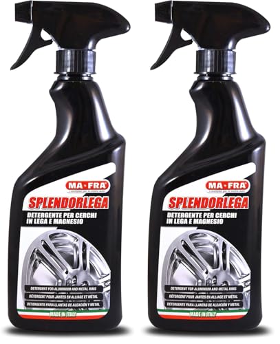 Mafra, Splendorlega, Nettoyant pour Jantes de Voitures en Alliage et en Magnésium, Dissout et élimine Les Résidus Ferreux, Préserve Les Jantes sans Risque de Corrosion ou D'abrasion, 500ml (Lot de 2)