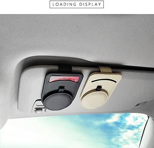 品質のいい 車用 収納 レザーサンバイザーメガネクリップ レザーカーメガネフレーム カー用品 サングラスホルダー カードホルダー マグネットクリップ バックル サングラスクリップ クリップ付き ベージュ Gts Com Pe