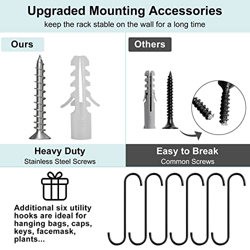 Folews Industrial Pipe Clothes Rack-38 Inch Clothing Rack Wall Mounted Heavy Duty Pipe Shelves For Hanging Clothes Coats Laundry Room Organizer Storage Hanger Shelf Space Saving (2Pack) #TOP5