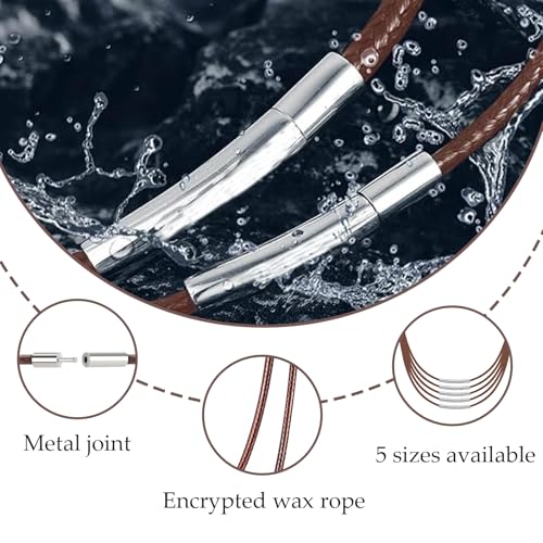 Diyxisk Cordon Collier pour Pendentif, 5 Pièces Différentes Tailles Cordon Bracelet, 3mm Collier Cuir Femme, Disponible en 45/50/55/60/70cm, pour Pendentifs, Bijoux, Accessoires DIY