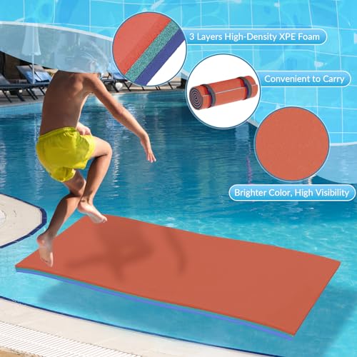 Almofada Flutuante de Espuma 3 Camadas Tapete Flutuante de água para Piscina Rio Lago