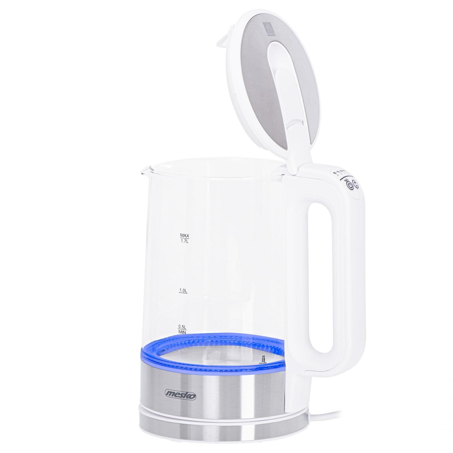 Mesko MS 1301w - Hervidor de agua con regulación de temperatura, 1,7 L, con retroiluminación LED, 2200 W, hervidor de agua