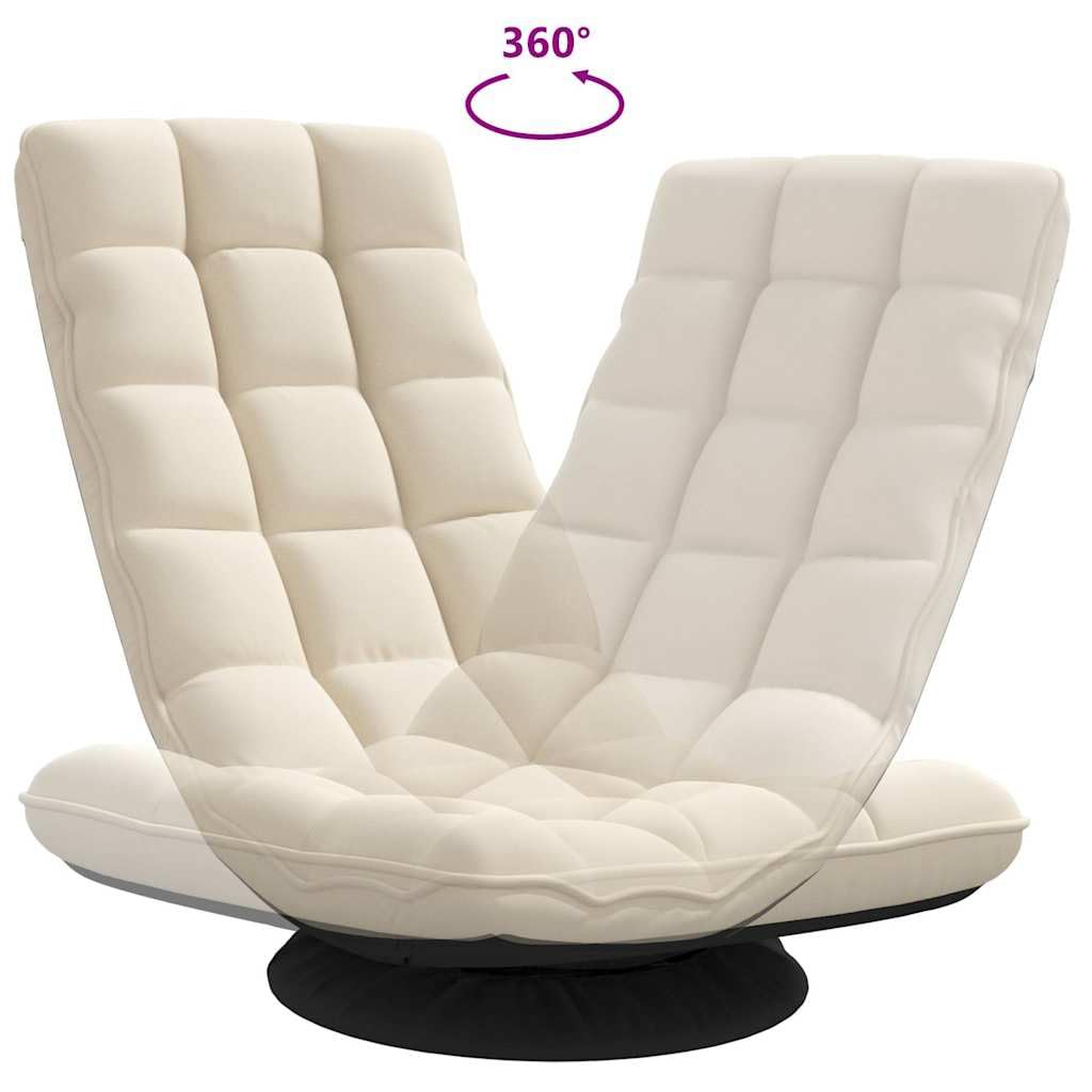 vidaXL Silla giratoria de Suelo de Lino 70x51x79 cm, Silla giratoria, Silla de Juego de Piso, Silla de Piso Plegable, sillón reclinable Giratorio