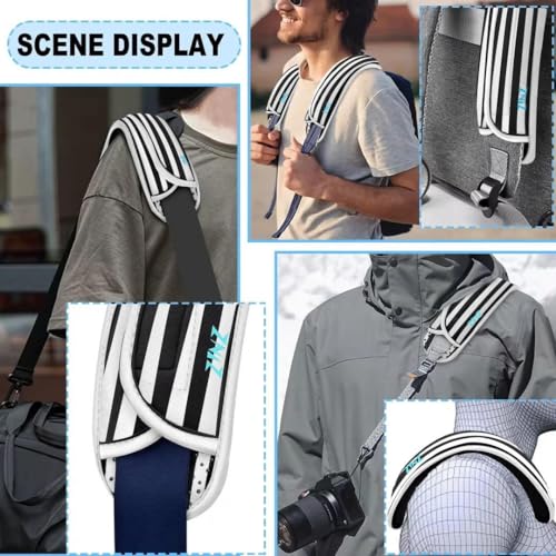 Image of ZINZ 2-Pack Universal Shoulder Pad with Ultra Thick Cushion for Bag Luggage Bag Crossbody, Plus Long & Anti-Slip & Breathable,Black & White Stripes