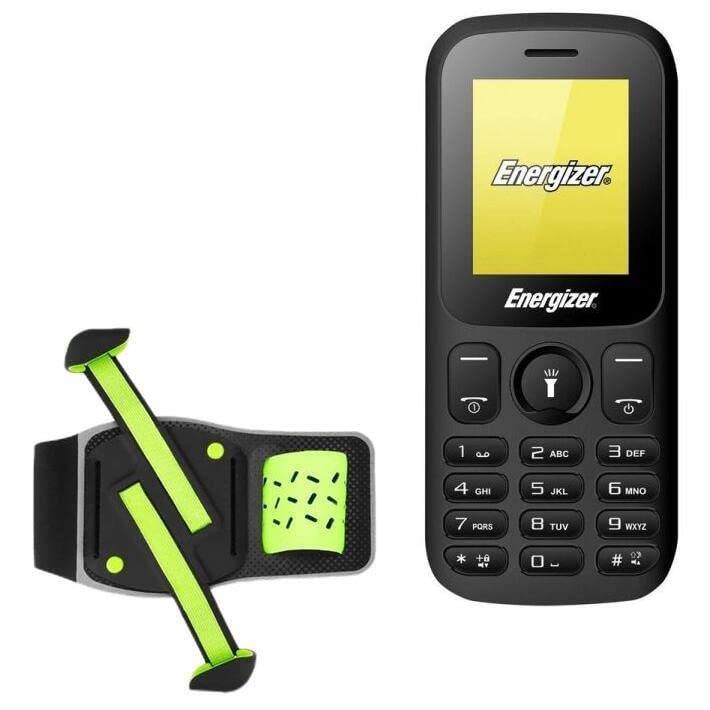 BoxWave Holster Compatible with Energizer Energy E10 - FlexSport Armband, Adjustable Armband for Workout and Running - Stark Green