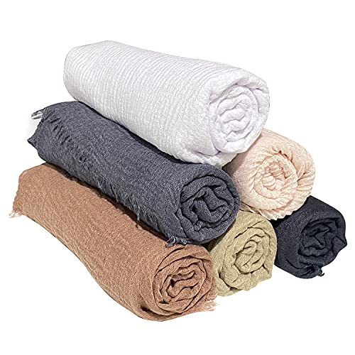 MANSHU 6 PCS Women's Soft Shawl and Wrap, Long Scarf, Big Head Scarf3
