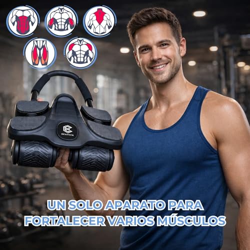 EZAYEEK® - Rueda abdominales asistida. Aparatos de ejercicio en casa. Rodillo abdominal y gimnasio en casa. Rueda abdominal. Rodillo abdominales para gainage. - imagen 4
