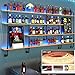 Wall-Mounted Wine Rack with LED Lights 4-Tier Wooden Floating Bar Shelves Creative Large Wine Bottle Display Rack Hanging Shelf, for Home Bar Kitchen,Living Room (Walnut, 150cm/59in)