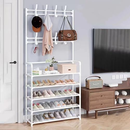 Armoire à chaussures industrielle gain de place avec banc et 8 crochets