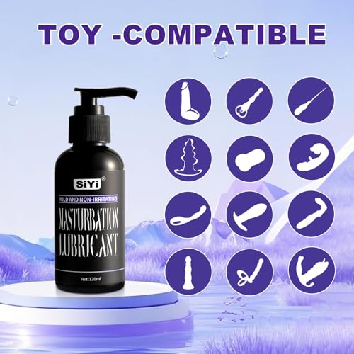 Image of SiYi Water-Based Personal Lubricant, Oil-Like Silky Glide, Non-Sticky & Easy Clean, Toy Compatible Lube for Solo & Couples, Pump Dispenser + Finger Sleeves, 4 Fl oz (120 mL)