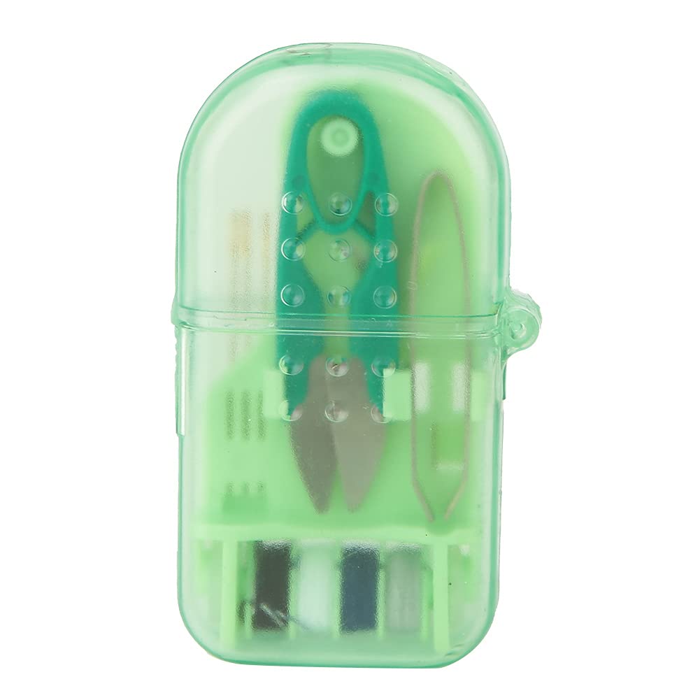 Caja de Herramientas de Costura portátil de plástico, Mini Kit de Costura de Viaje, práctico Estuche para Agujas y Tijeras.