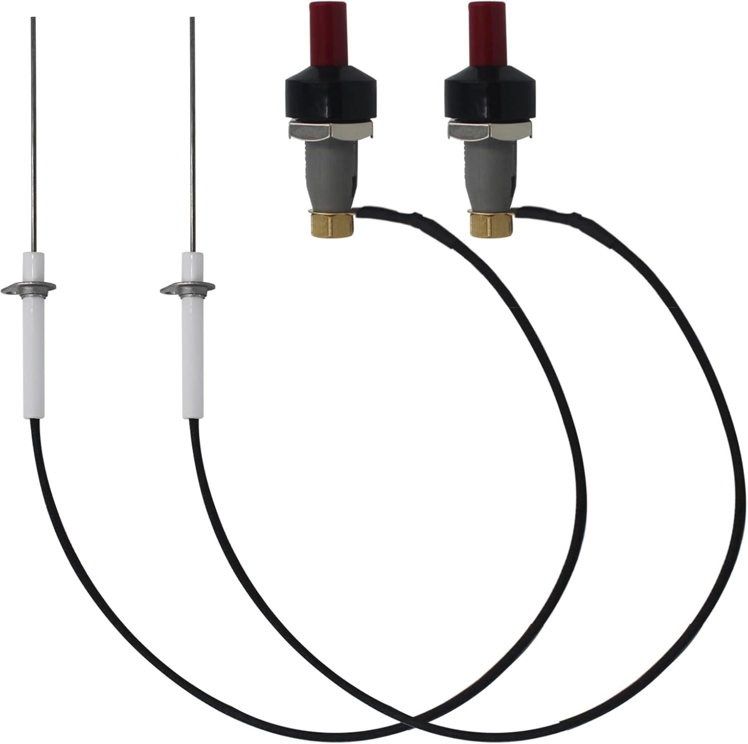MENSI 2 Sets Indoor Room Space Heater Piezo Igniter Furnace Replacement Push Button Buzzer Ignitor with 400mm Wire
