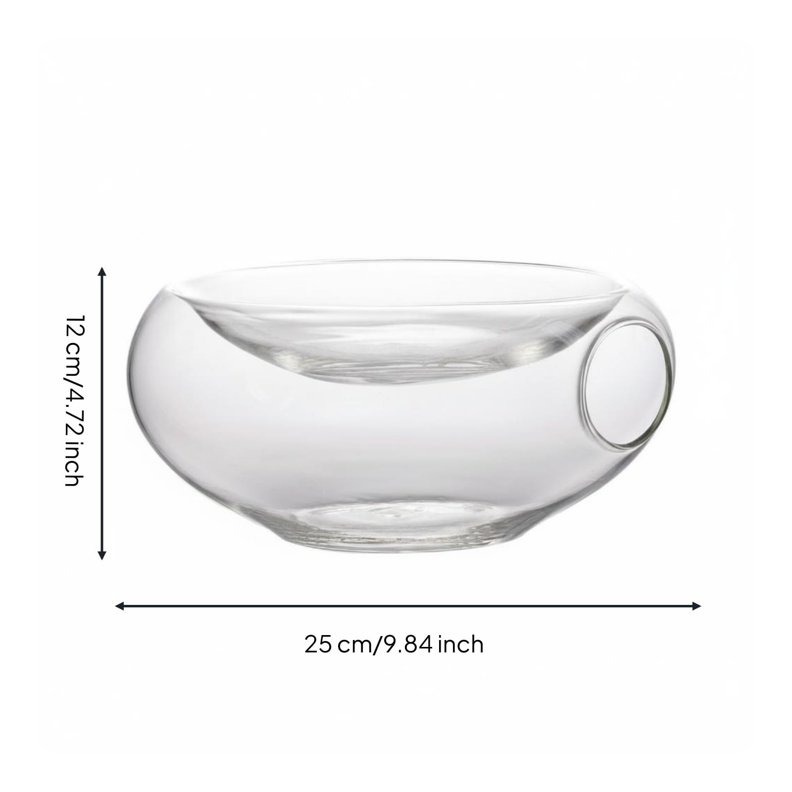 Hitzebeständige Schale Glas Serviergeschirr Borosilikat Speisenschüssel mit Einzigartiger Formgebung für Chefkoch Präsentation, 550 Ml