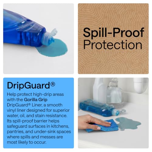 GORILLA GRIP DripGuard Non-Adhesive Shelf Liner, 12x120 Inch, White - image 3