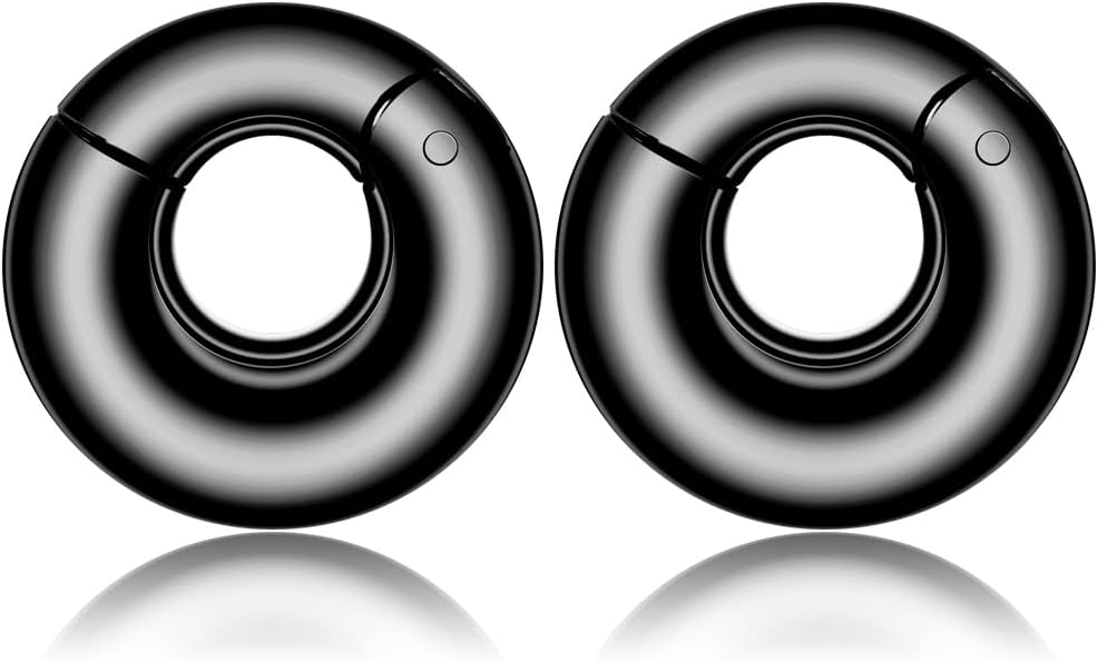 LADEMAYH 2Pcs Ear Weights for Stretched Ears Gauges Body Jewelry, Min. Fit 6g to 1 inch Stylish Heart, Hoop, Bird Stainless Steel Dangle Gauges for Ear Stretching Kit