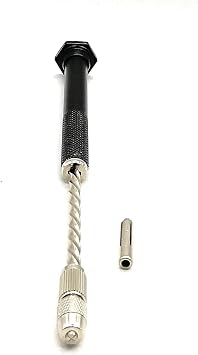 ATAR 185mm PCB Push Spiral Hand Drill with 2 Collets Precision Drill Tool Pin Vise and Semi-automatic Spiral Hand Drill Rotary Tool Resin Polymer Clay Craft DIY Jewelry Electr ATDL1.