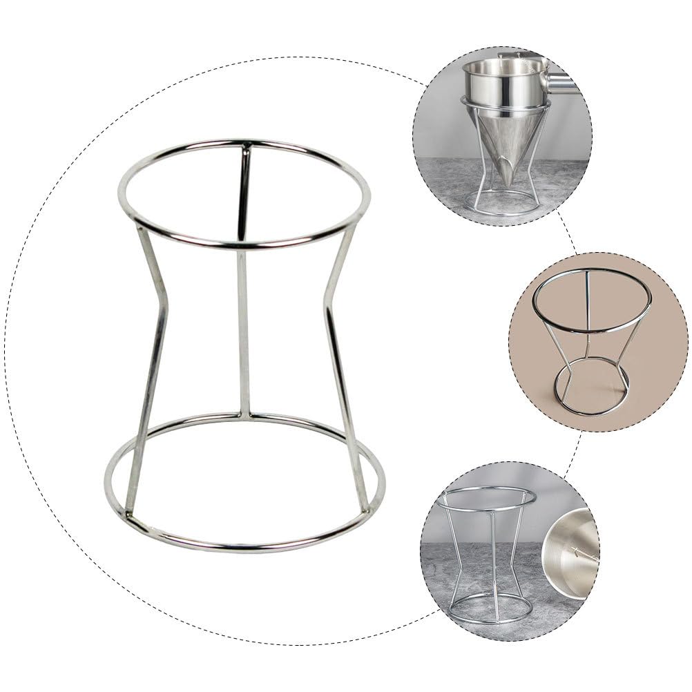 Tofficu Funnel Shelf Stand with Stainless Steel Frame 6.69X5.31X5.31In for Kitchen Cake Decorating and Octopus Ball Funnel Accessory