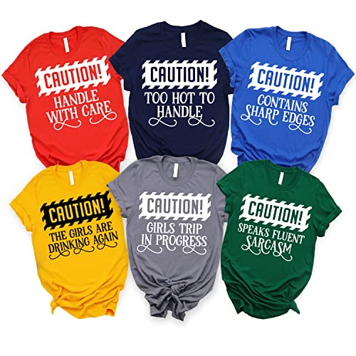 Girls Trip Shirt, Caution in Progress, Unisex, Short Sleeve, Cotton, M