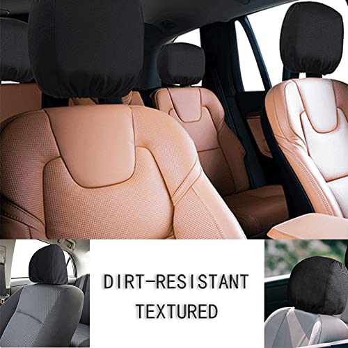 Asubha 4 Pcs Car Seat Head Rest Cover, Functional Headrest Cover, Seat Cover Accessories Car Headrest Protector, Universal Car Headrest Cover For Car Truck And Most Cars #TOP3