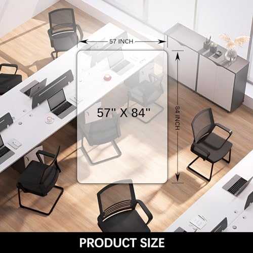 Image of Kuyal Clear Chair Mat, Hard Floor Use, 4.75'x7' Transparent Office Home Floor Protector mat Chairmats (57 inch X 84 inch Rectangle)