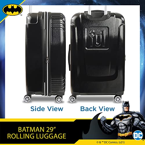 FUL DC Comics Batman Rolling Luggage, Molded Hardshell Suitcase with Spinner Wheels, Black, 29 Inch3