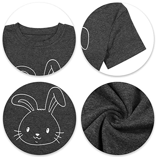 Happy Easter T Shirt Toddler Baby Girls Boys Easter Bunny Shirt Cute Rabbit Graphic Tee Kids Casual Short Sleeve Gift Tops Grey #TOP3