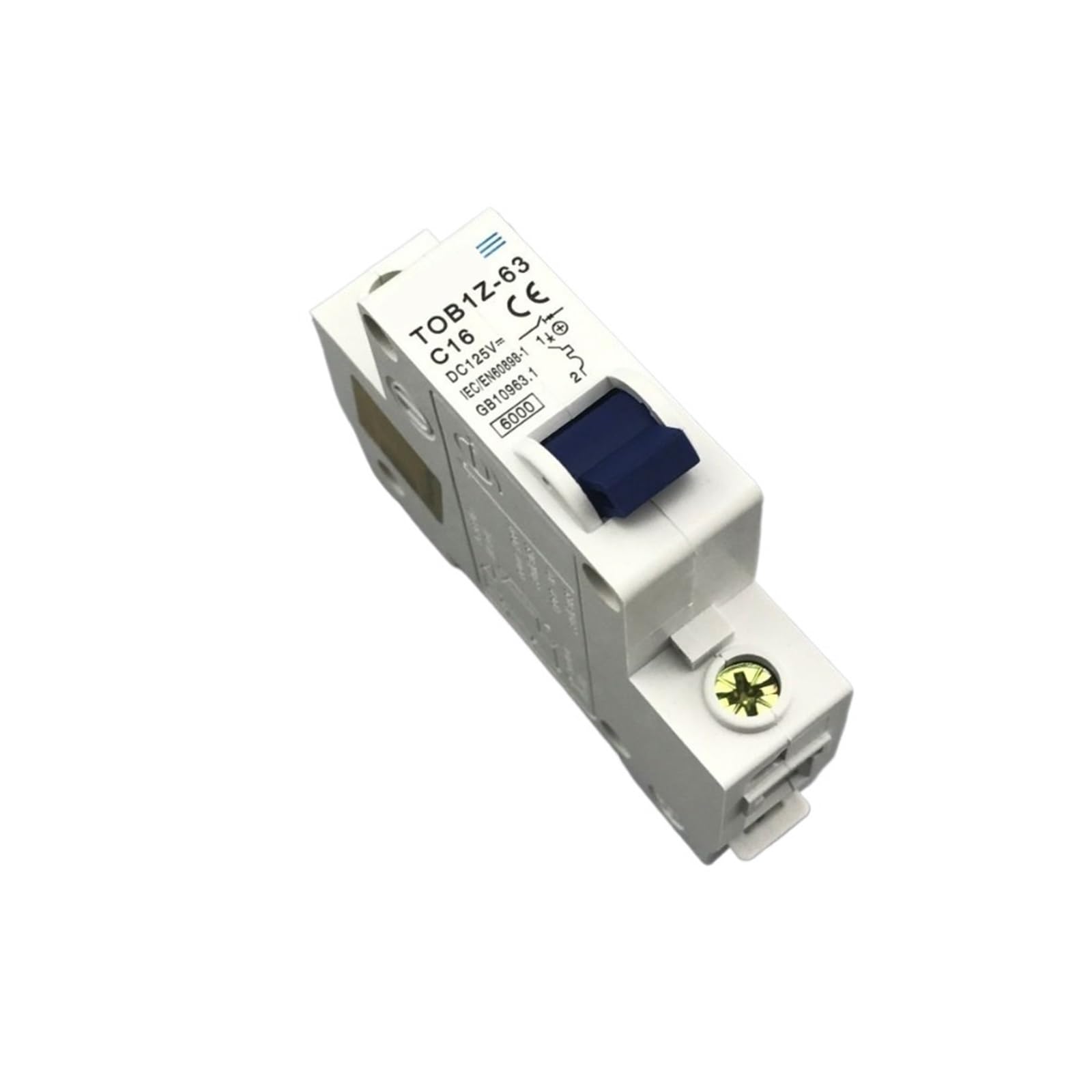 LHNBGTUIW 1P 16A DC 125V Circuit Breaker MCB C Curve 1Pcs