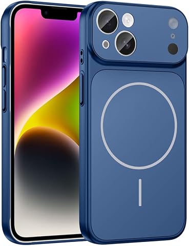 Zore Apple ile uyumlu iPhone 13 Kılıf Zore M-Safe Şarj Özellikli Kamera Korumalı Formen Kapak Mavi