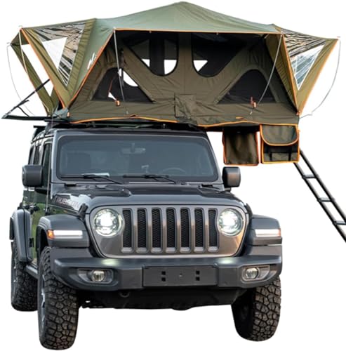 Naturenest Rooftop Tents,Roof Top Tent Camping with Soft Cover Tents RTT Rooftop Tent forJeep Wrangler Tent Truck Van SUV,Soft Shell Roof Top Tent 2-3 Person 4 Season (Green)