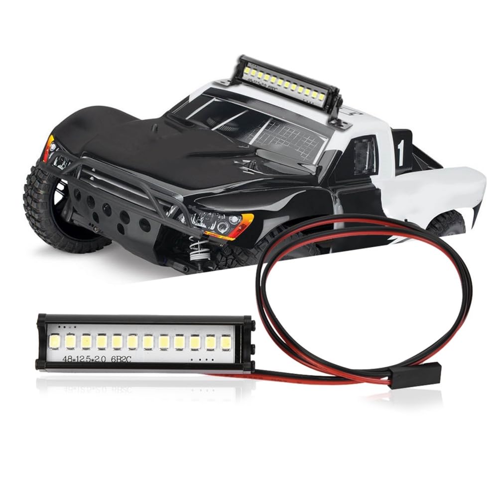 RC LED Bar Roof Lamp, Headlight Tail Kit, RC Car LED Light Bar Single Row Roof Light