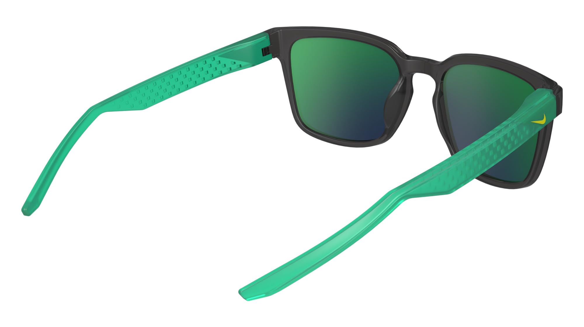 Nike Nike Livefree Iconic N Iu4882x Quadratische Sonnenbrille für Herren, Mattschwarz/Grün verspiegelt, One Size