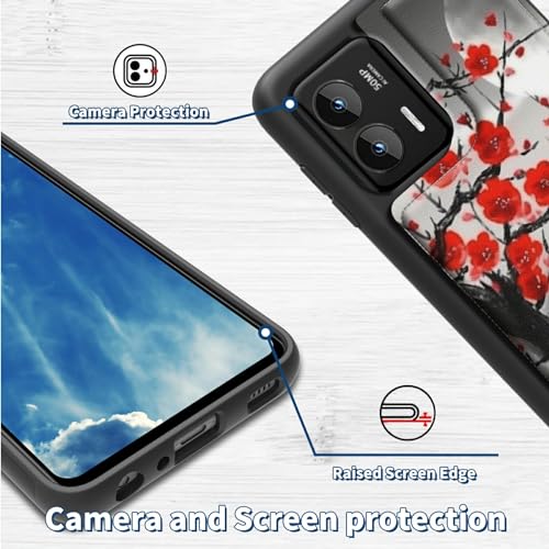 BFSEROBJ for Moto G Stylus 5G 2024 Case Wallet Cover with Card Holder PU Leather Kickstand Magnetic Buckles Shock Proof TPU Phone Case for Moto G Stylus 5G 2024 6.5 inch - Cherry Blossom and Moon by BFSEROBJ - Image 5