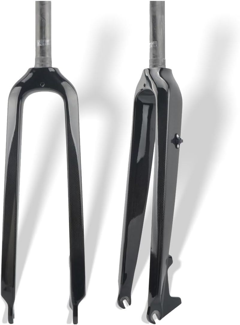 Mountain Bike Rigid Fork 26/27.5/29/29L Inch Bikes Fork 1-1/8" Straight Tube Threadless Front Forks Ultra-Light Carbon Fiber Disc Brake QR 100mm Hard Front Fork