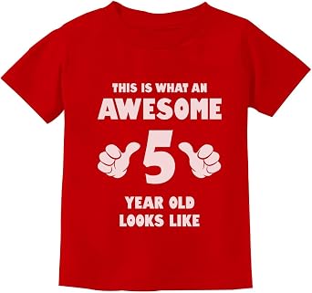 Tstars 5th Birthday Shirt for Boys and Girls - Fun This is What an Awesome 5 Year Old Looks Like Kids Tee