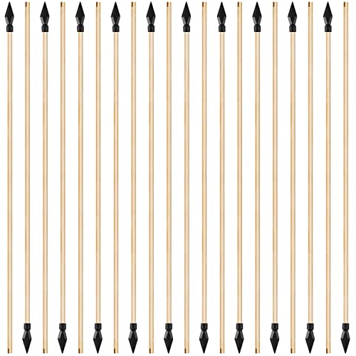 Skylety 20 Pieces Wooden Arrows for Archery Soft Rubber Wooden Bows Toy Arrows Outdoor Halloween Cosplay Costume Decoration(19.7 Inch)