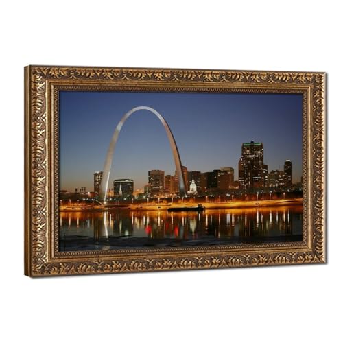 Impression sur toile d'art Saint Louis Skyline avec cadre à suspendre