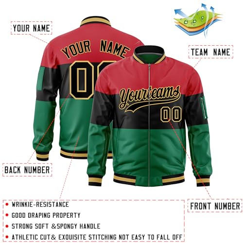 Custom Fashion Full-Zip Jacket Personalized Lightweight Bomber Outdoor Coat Stitched Letters Number for Adult Youth3