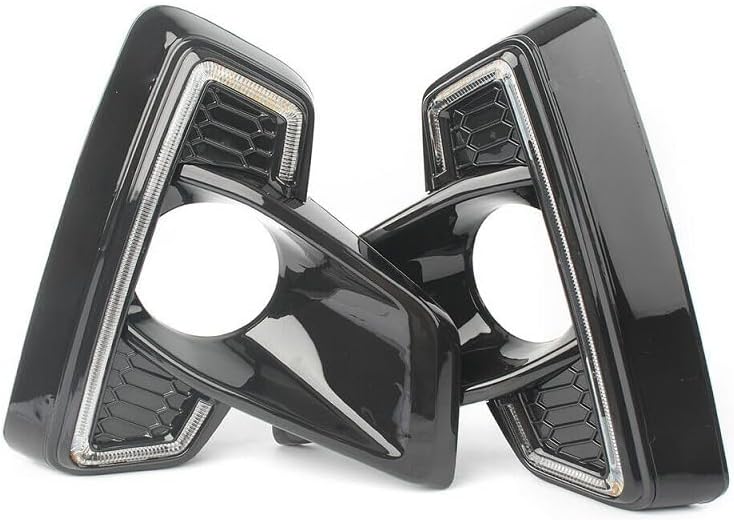 2Pcs 12V DRL LED Daytime Running Lights Turn Signal Fog Lamps Indicator Light Compatible with Toyota Compatible with Hilux Compatible with Revo Rocco 2018 Car Accessories