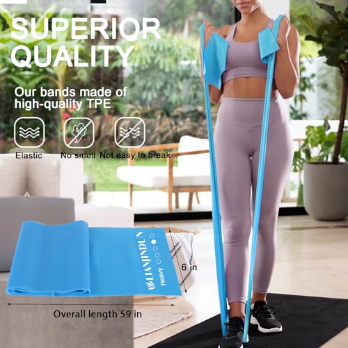 Image of Lianjindun 5 Pcs Professional Resistance Bands. Latex-Free, Pilates Band, Work Out Bands, Stretch Bands for Working Out Women or Men, Exercise Bands Set for Pilates, Physical Therapy, Yoga