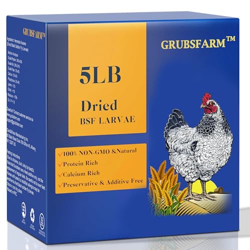 GRUBSFARM Premium Dried Black Soldier Fly Larvae for Chickens 5LBS