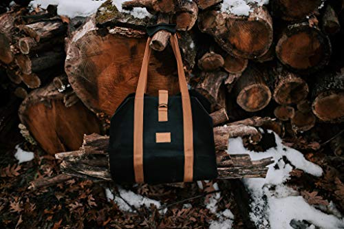 Off The Grid Firewood Log Carrier Bag - Waxed Canvas Wood Bag - Campfire, Fireplace, Bonfire, Accessories (Black) #TOP4