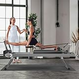 TimberVibe Studio Reformador de pilates, equipo de pilates plegable para uso doméstico y entrenamiento de gimnasio, con doble resistencia, resortes y cables, capacidad de peso de hasta 330 libras