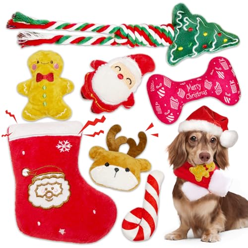 Juguetes Navideños para Perros Pequeños, Set 7 Piezas