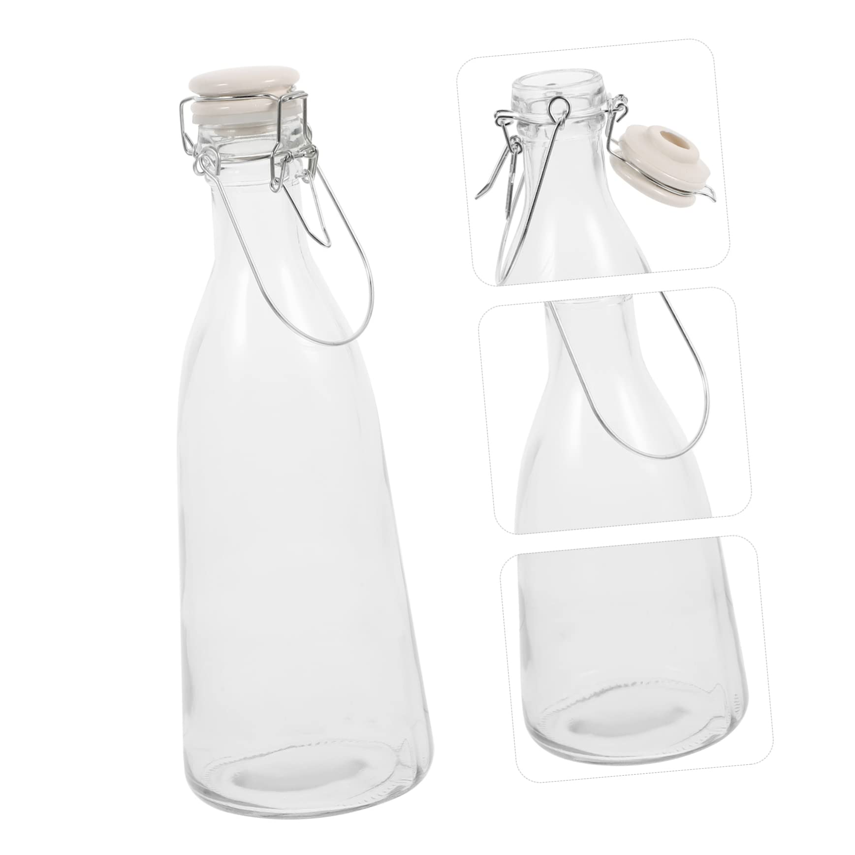 SHOWERORO 1000ml Glasflasche mit Sicherem Bügelverschluss aus Glas, Dicht und Verschließbar für Saft, Enzyme und Getränke Beim Picknick