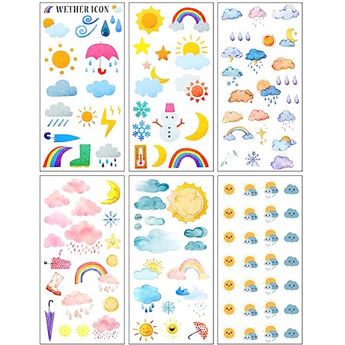 (Pack of 2) Weather Stickers for Scrapbooking - Cartoon Color