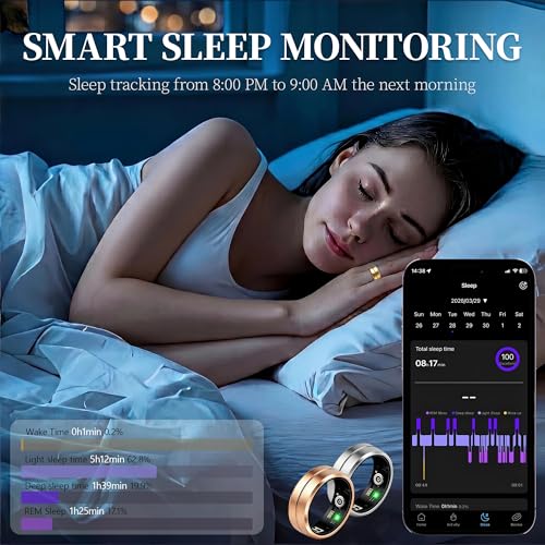 Image of Smart Ring for Women Men, All-New Matte Scratch-Resistant Design, Health & Fitness Tracker for Sleep, Stress & Activity Monitoring, Long Battery Life, Waterproof, No App Fee, Silver 10