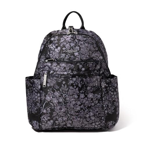 Image of Baggallini Securtex Anti-Theft Vacation Backpack Black Hydrangea
