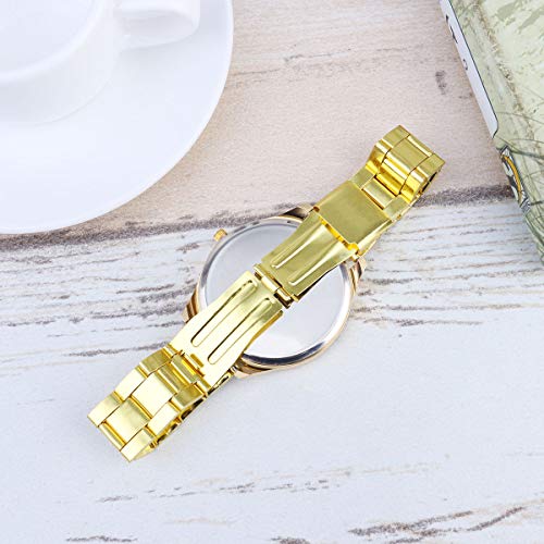 Relógio requintado casual pulseira de aço inoxidável relógio de pulso de quartzo para meninas menina