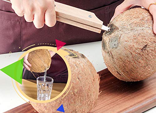 NILKANTH® - Coconut Opener Tool Stainless Steel Coconut Knife with Wooden Handle 1
